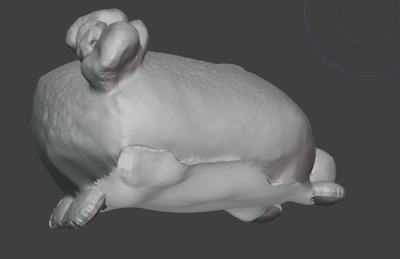 A loaf-shaped cat scan shown as a clean 3D model
