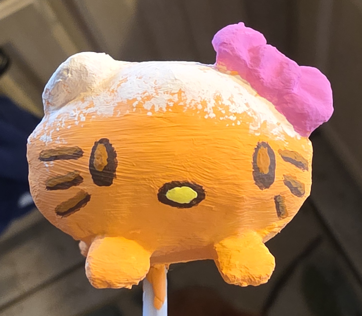 The original Loaf Kitty mini, painted, seen from the front