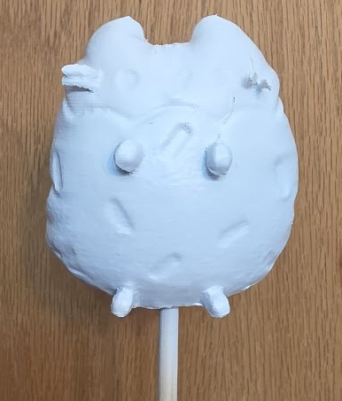 The OSHA Beedee mini, 3D-printed and primed white